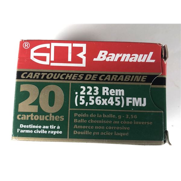 223 REM Barnaul FMJ x20 Rounds NIB