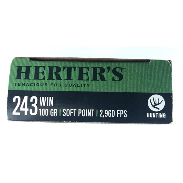 243 WIN Herters 100 Grain SP - 20 Rounds NIB