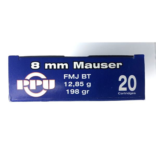 8MM Mauser PPU - 198 Grain 20 Rds NIB