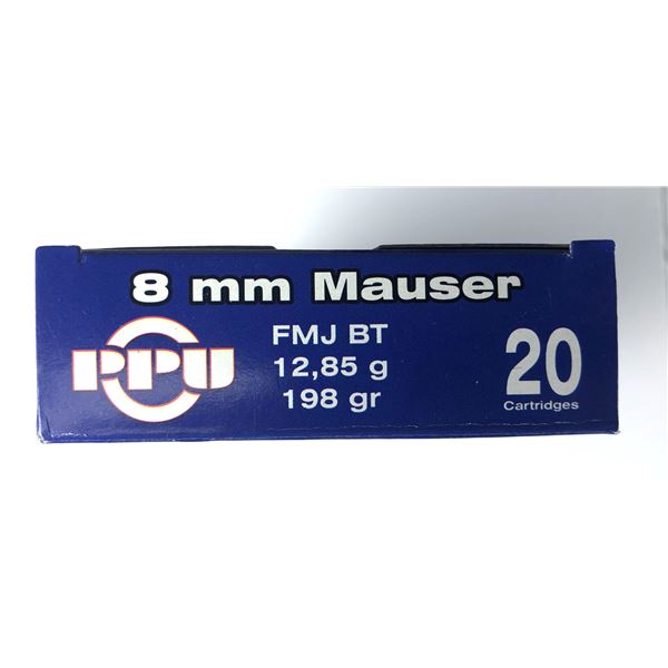 8MM Mauser PPU - 198 Grain 20 Rds NIB