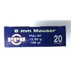 Image 1 : 8MM Mauser PPU - 198 Grain 20 Rds NIB