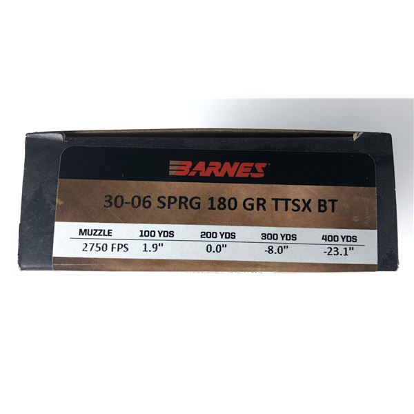 30-06 SPRG Barnes 180 Grain - 20 Rds NIB