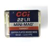 Image 1 : 22 LR CCI Mini Mag - 100 Rds 40 Grain NIB