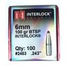 Image 1 : 6MM Bullets Hornady x100 - Interlock 100 Grain NEW