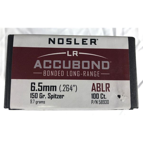6.5 MM Bullets NOSLER - x100 150 Grain NEW