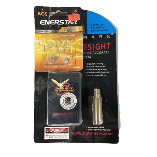 Rifle Caliber Laser Bore Sighter - W/ Batteries