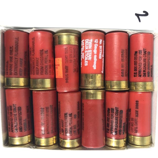 12 Gauge RED Flare Pack x12