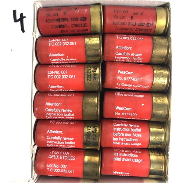 12 Gauge RED Flare Pack x12