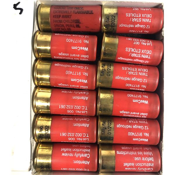 12 Gauge RED Flare Pack x12