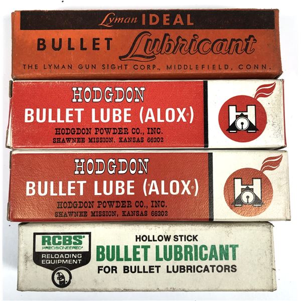 Vintage Bullet Lubricant LOT x4 w/ Boxes