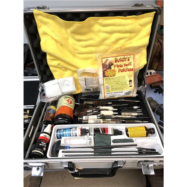 HUGE Lot of Gun Cleaning Supplies & Hard Case