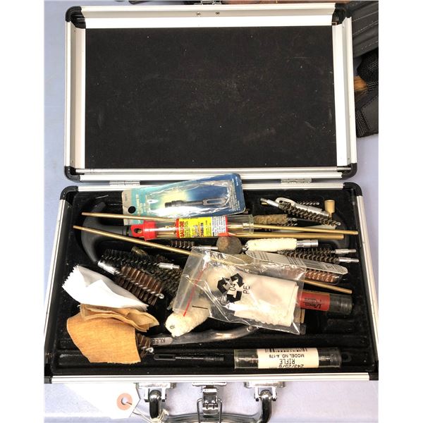 Lot of Gun Cleaning Supplies & Hard Case