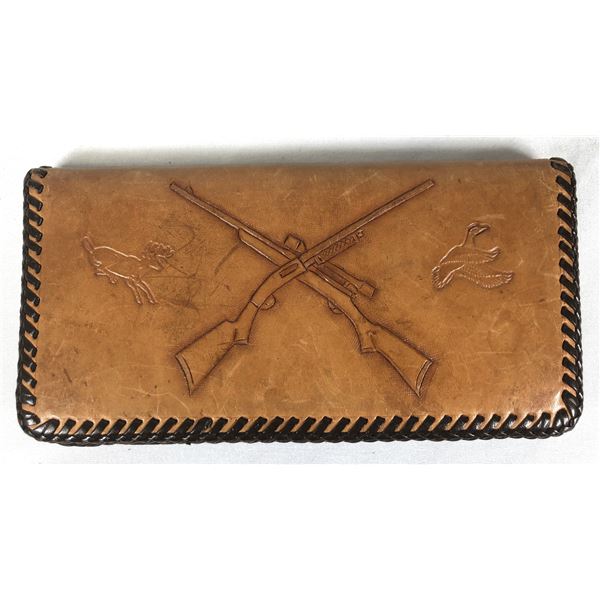 Tooled Leather Rifle Bifold Pouch