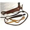Image 1 : Tooled & Basketweave Leather Sling LOT x3