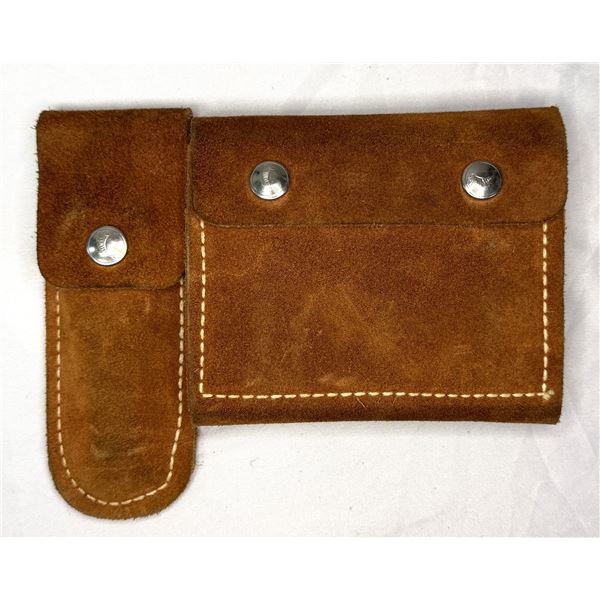 Hunters Leather Knife & Cartridge Leather Pouch Kit