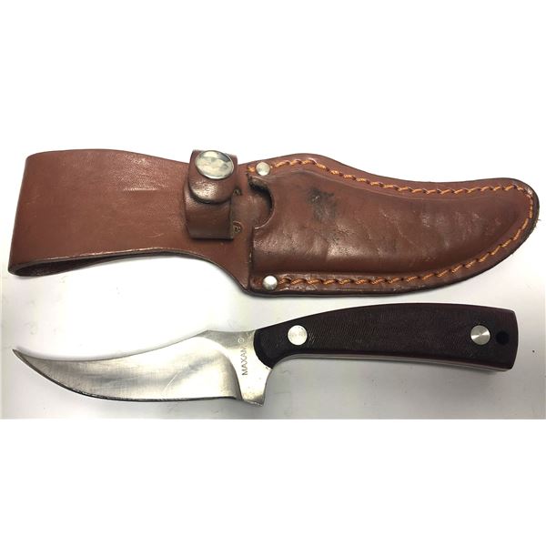Maxam Skinning Fixed Blade Knife w/ Leather Sheath