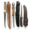 Image 1 : Fishing Knives LOT x3 - Fixed Blade w/ Sheathes
