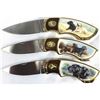 Image 1 : Franklin Mint DOGS Folding Knife LOT x3 - w/ Pouches
