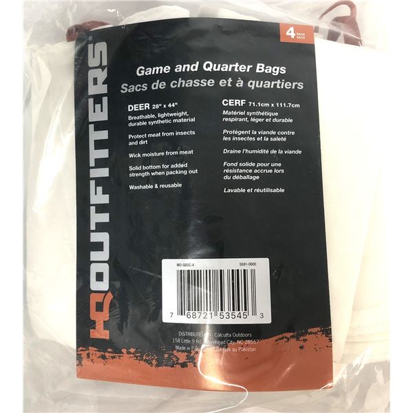 Game & Quarter Bags x4 - Deer NEW
