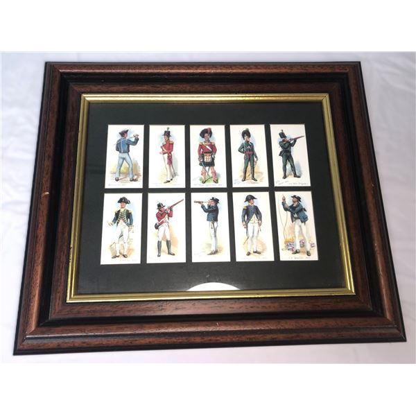 Military Uniform Cigarette Card DISPLAY - Framed