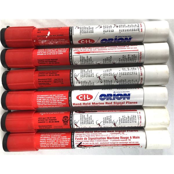 Red Signal Flare LOT x6 - Handheld