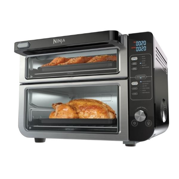 NINJA 12-IN-1 DOUBLE OVEN W/ FLEX DOOR 2.5 CU FT - TESTED WORKING, RETAIL $449