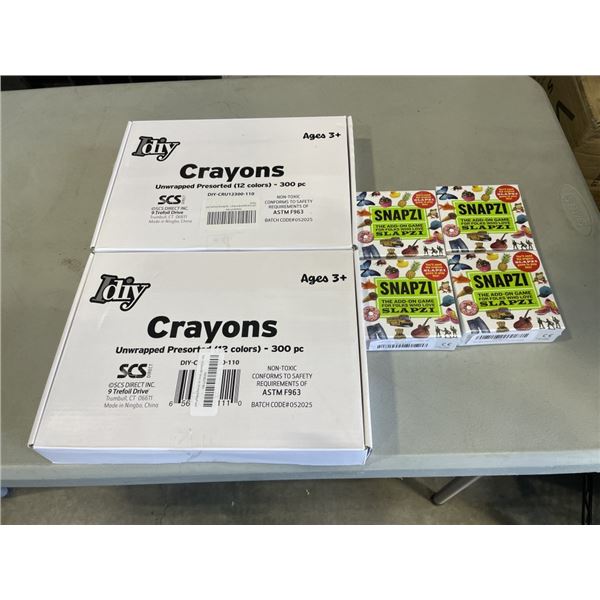 2 NEW 300PC CRAYON SETS AND 4 NEW SNAPZI GAME ADD ONS FOR SLAPZI