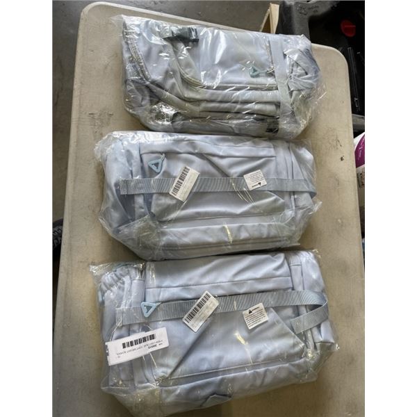 3 NEW LIGHT BLUE  LIGHT WEIGHT SCHOOL BACK PACKS