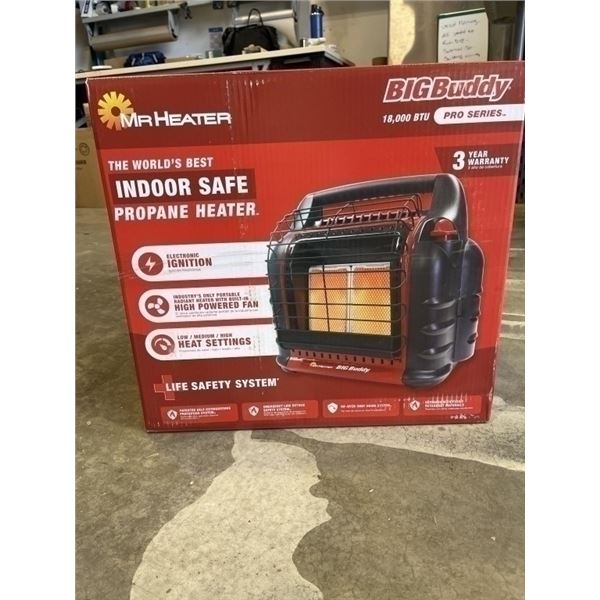 NEW MR HEATER BIG BUDDY 18K BTU PRO SERIES INDOOR SAFE PROPANE HEATER