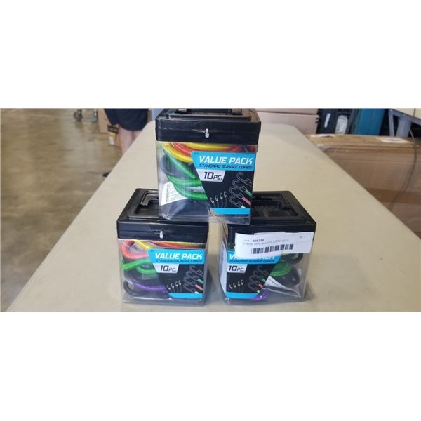 3 NEW 10PC BUNGEE CORD SETS
