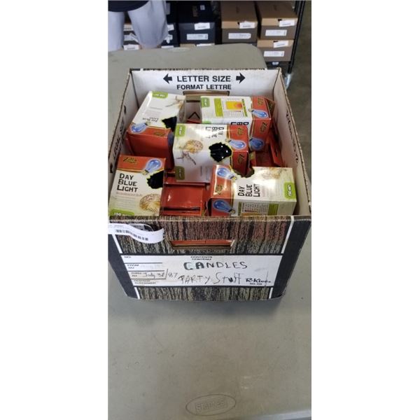 BOX OF BLACK AND BLUE LIGHTS