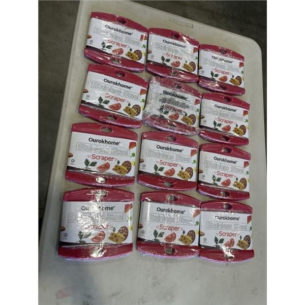 12 NEW 2PACKS OF STAINLESS STEEL SCRAPERS
