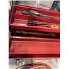 Image 3 : METAL TOOL BOX W/ CONTENTS AND EXTENSION CORD