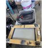Image 1 : 4 WHEEL FLOOR DOLLY AND ENGINE OIL DRAIN TANK, AND PARTIAL BEHR PAINT AND PRIMER