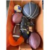 Image 4 : TOTE OF ASSORTED SPORTS BALLS AND 3 RACQUETS