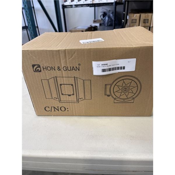 NEW 3 INCH INLINE DUCT FAN