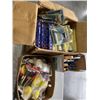 Image 1 : 3 BOXES OF NEW OLD STOP - PAINT ROLLERS, READING LIGHTS, MEASURING TAPE, ETC