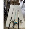 Image 1 : 3 ROD AND REEL COMBOS - 2 UNDERSPIN AND 1 SPIN CAST