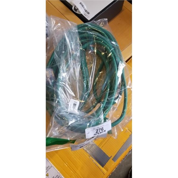 AS NEW GREEN 25FT LIFE SUPPLY LIGHTED INDOOR OUTDOOR HEAVY DUTY EXTENSION CORD, 14AWG