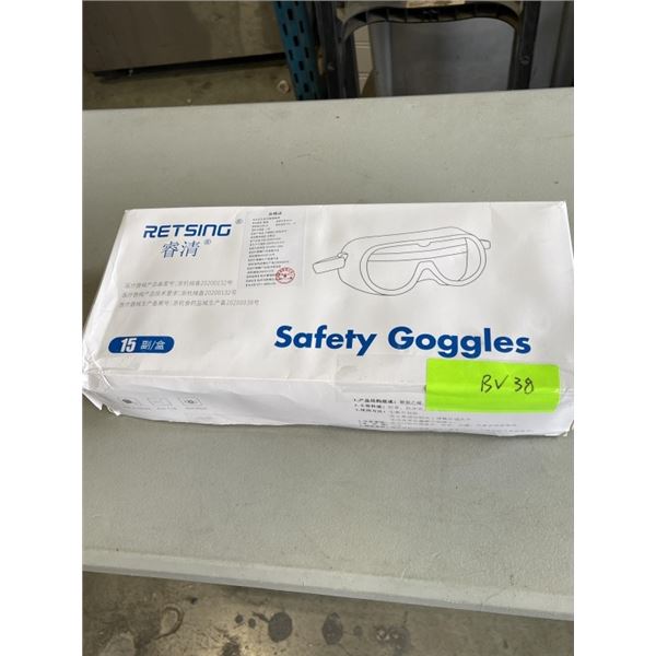 15 NEW RETSING ANTIFOG SAFETYY GOGGLES - RETAIL 150