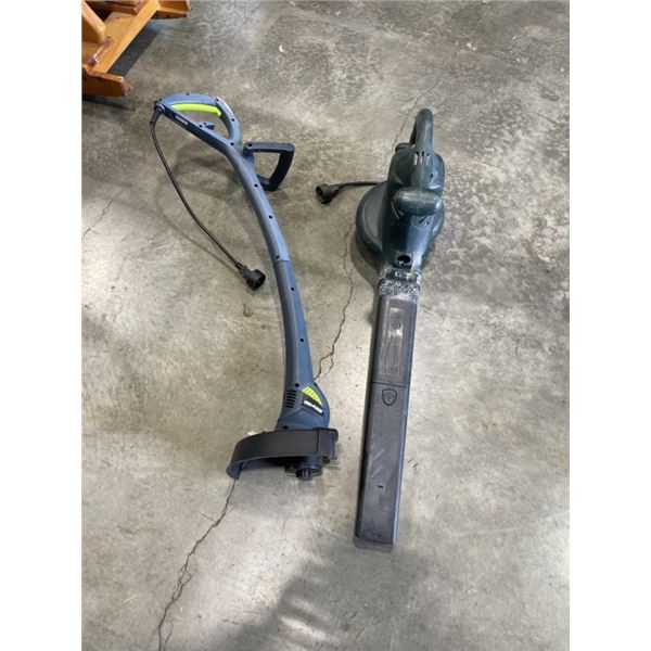YARDWORKS ELECTRIC BLOWER AND ELECTRIC WEED TRIMMER