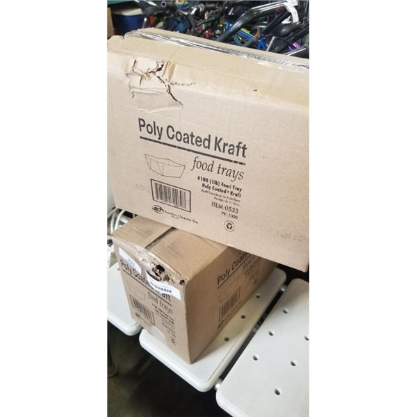 2 CASES OF POLY COATED KRAFT FOOD TRAYS