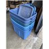 Image 2 : 6 BLUE TOTES W/ SOME LIDS