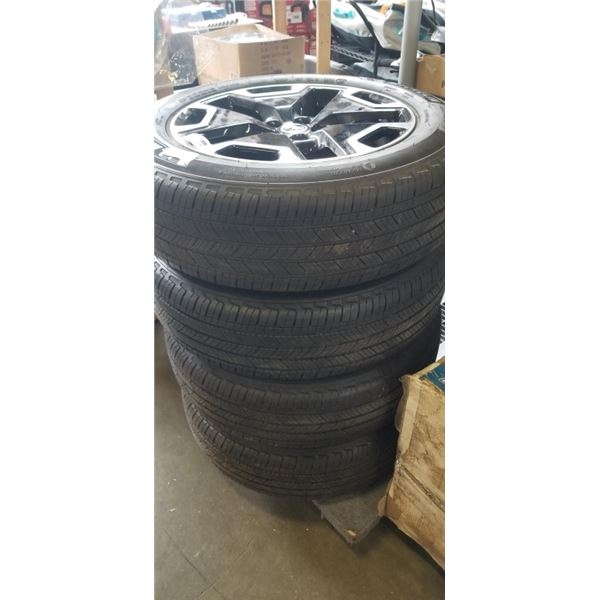 4 AS NEW MUSTANG MAG WHEELS 5 BOLT W/ MICHELIN TIRES 225 -60 R18, GOOD TREAD