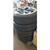 Image 1 : 4 AS NEW MUSTANG MAG WHEELS 5 BOLT W/ MICHELIN TIRES 225 -60 R18, GOOD TREAD