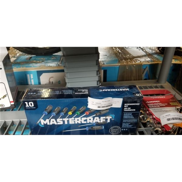 NEW MASTERCRAFT 10PC SCREWDRIVER SET AND SMALL PARTS ORGANIZERS