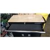Image 2 : HUSKY 39 INCH WOOD TOP ROLLING AND LOCKING TOOL CHEST WITH 2 DOORS AND 3 DRAWERS, 2 KEYS, IN VERY GO