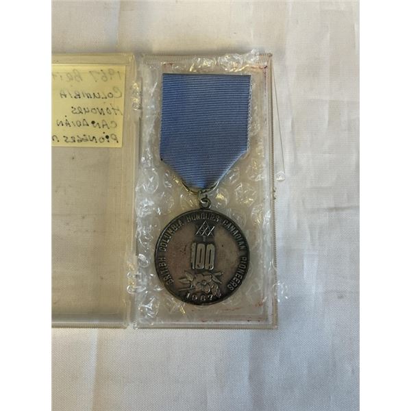 1967 BRITISH COLUMBIA HONOURS CANADIAN PIONEERS MEDAL