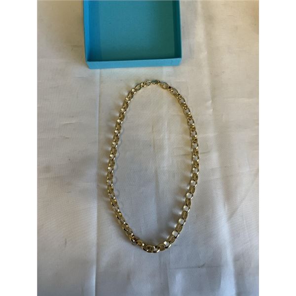 VINTAGE GOLD PLATED CHOKER NECKLACE, 17" L