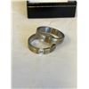 Image 3 : 2 TITANIUM W/ GOLD INLAID AND CZ STONES RING BANDS SIZES 9 AND 10